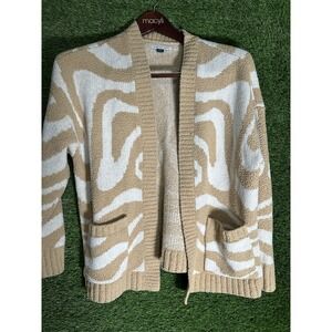 SALE {5/$25} 📦American Eagle Cardigan Women's M Beige Waffle Knit Open Front